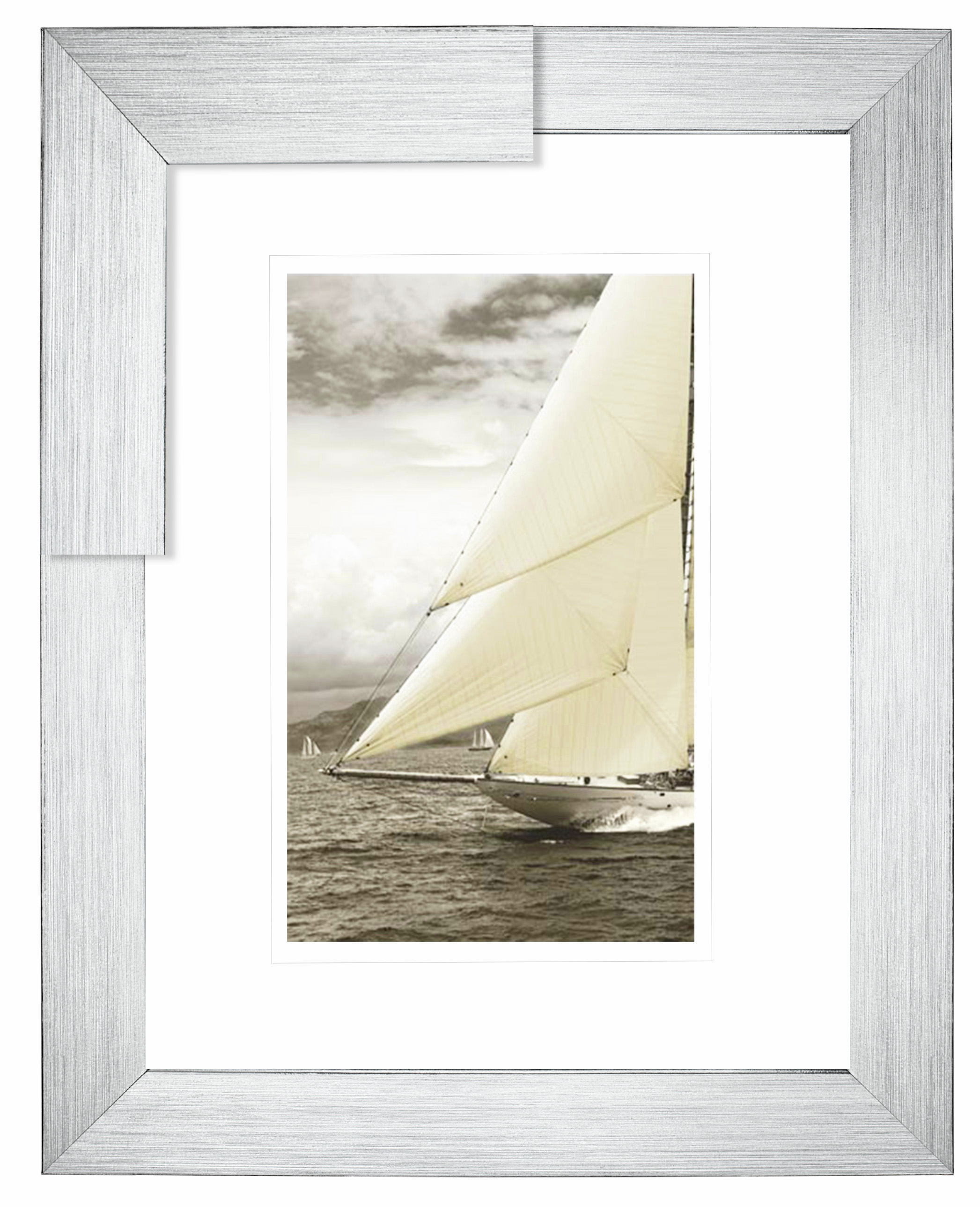 FP248 Wall décor art framed print nautical silver frame